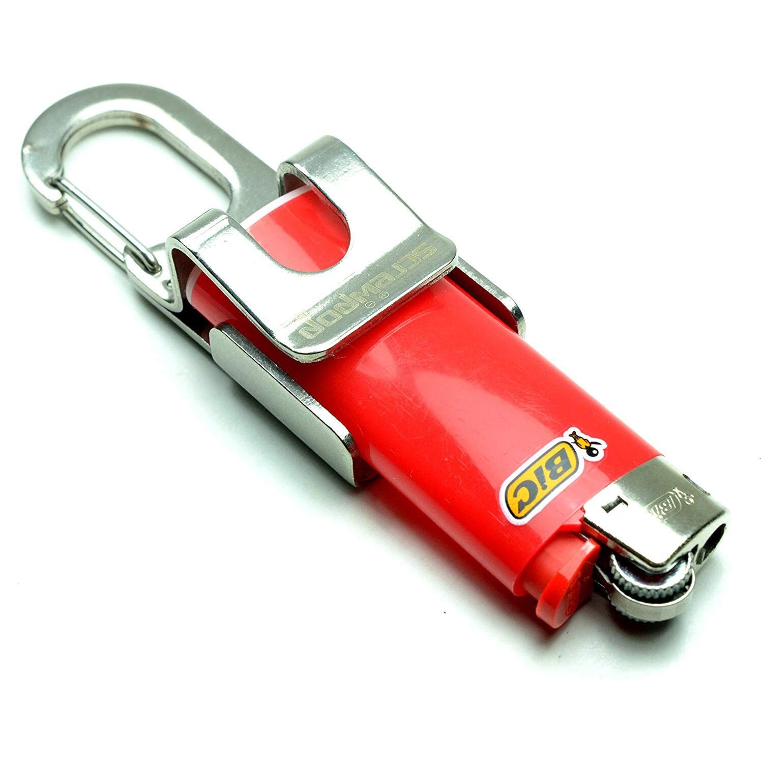 Bic Standard Full-Size Lighter Holder Keychain Multi Tool with Carabiner Clip...