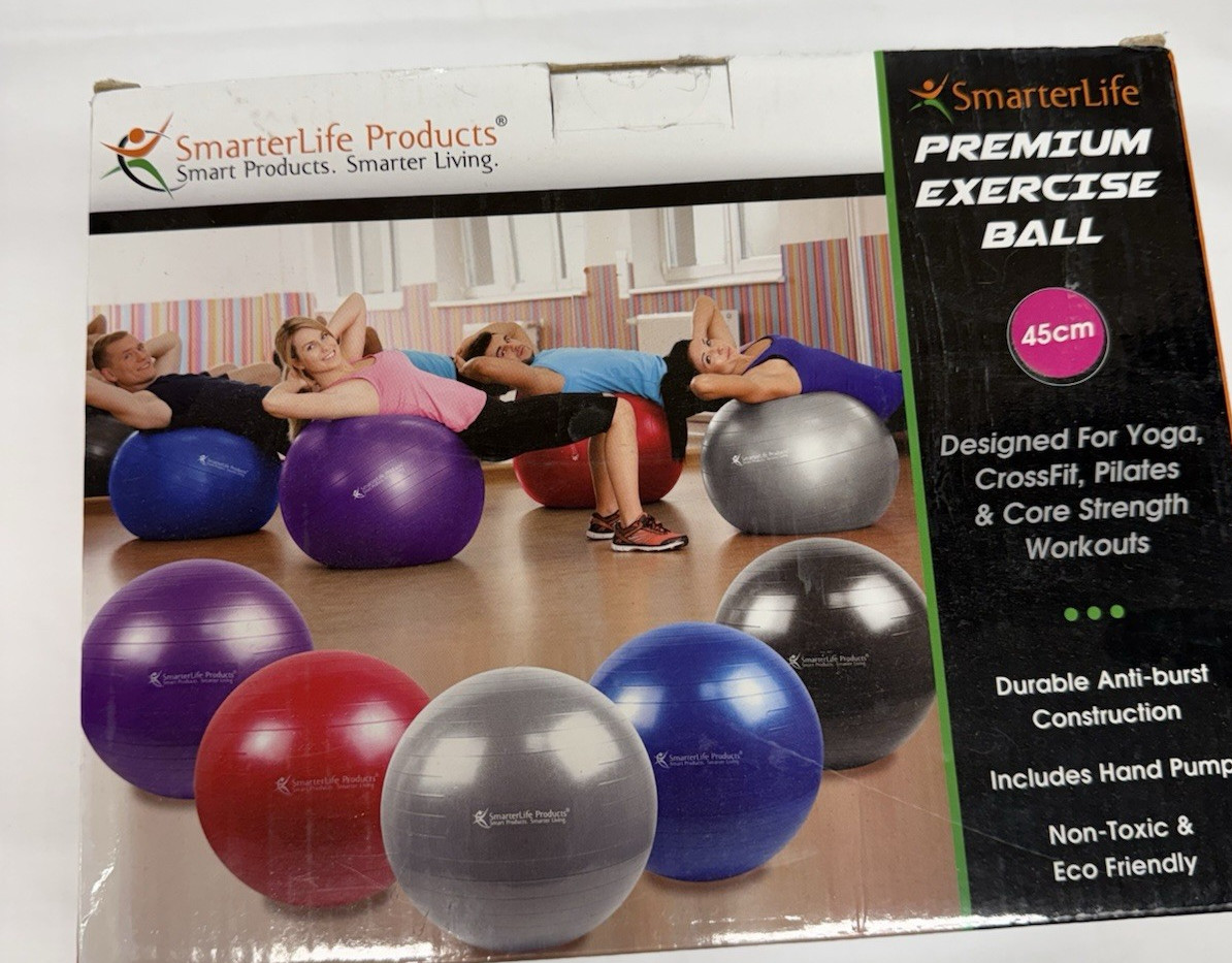Health & Fitness Premium Yoga /Exercise Ball 45cm- New with pump Pink