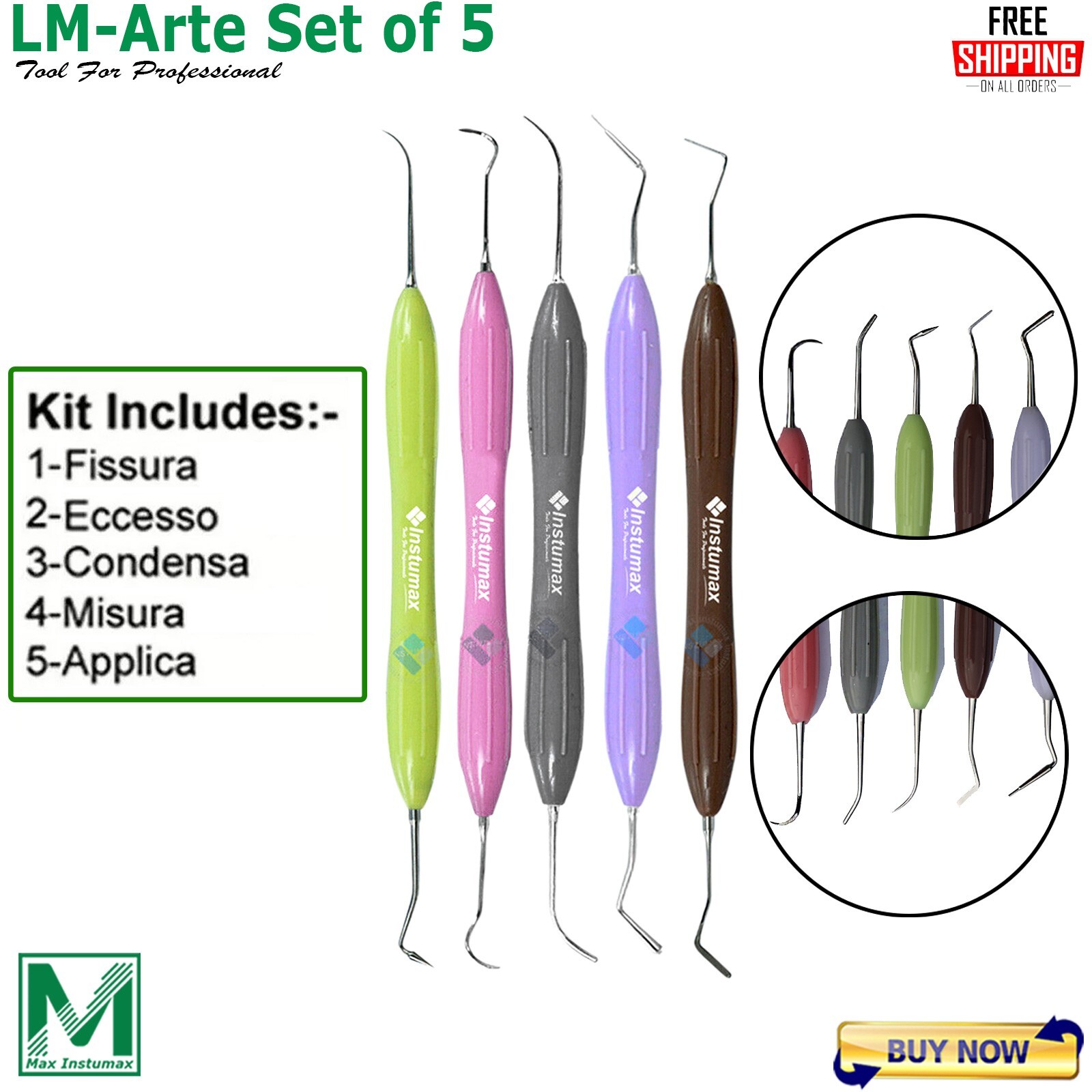 Dental Composite Filling Instruments LM Arte Silicone Handle