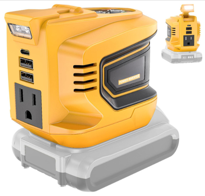 Inversor portátil 200 W, DC 20 V a 110-120 V, USB, Tipo C y toma CA