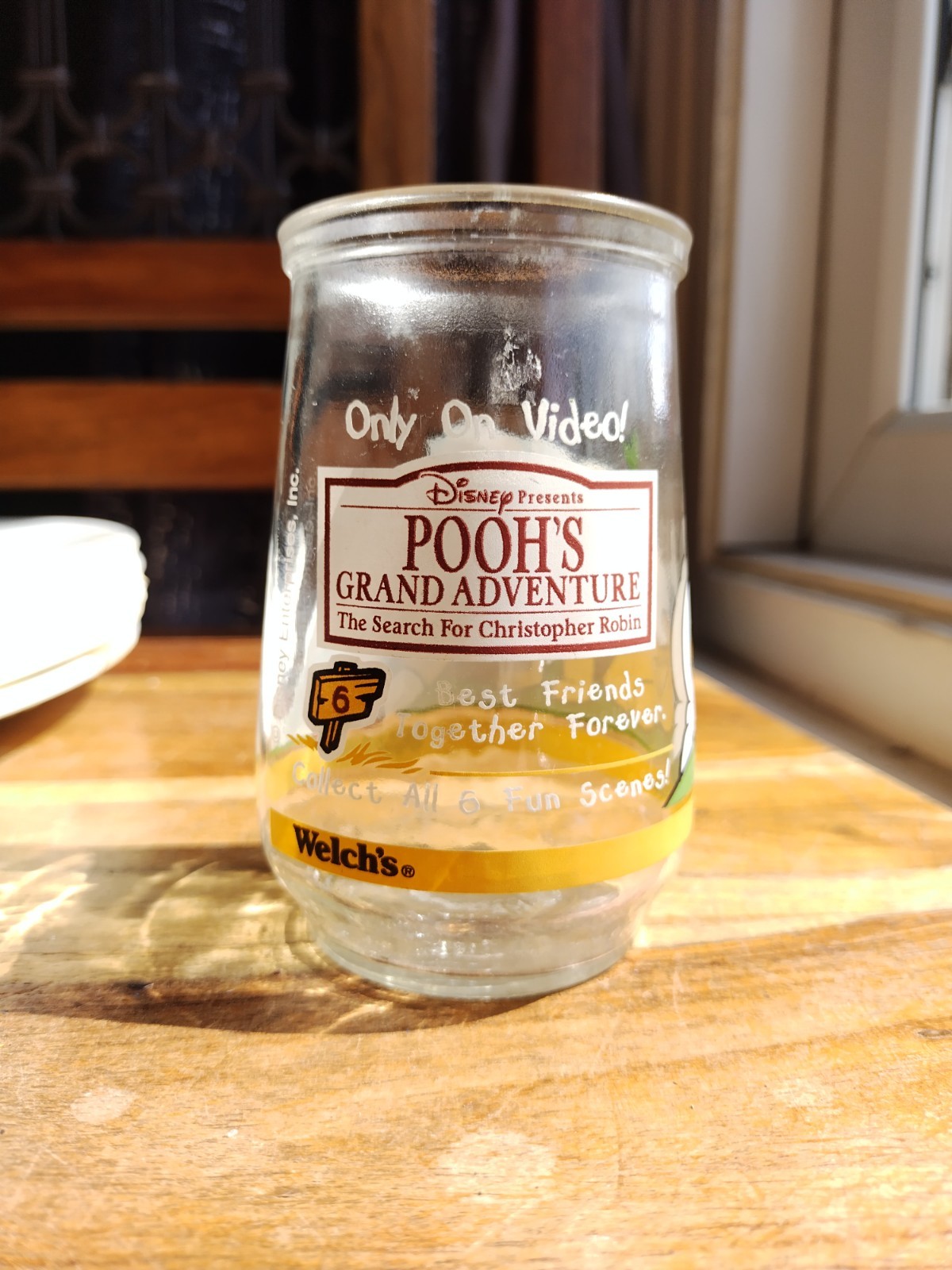 WELCH'S DISNEY WINNIE THE POOH'S GRAND ADVENTURE JELLY JAR - 1997