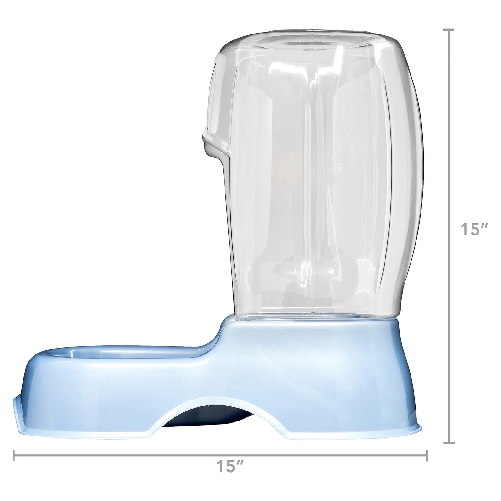 3 Gallon Gravity Water Bowl for Pets Blue Silver