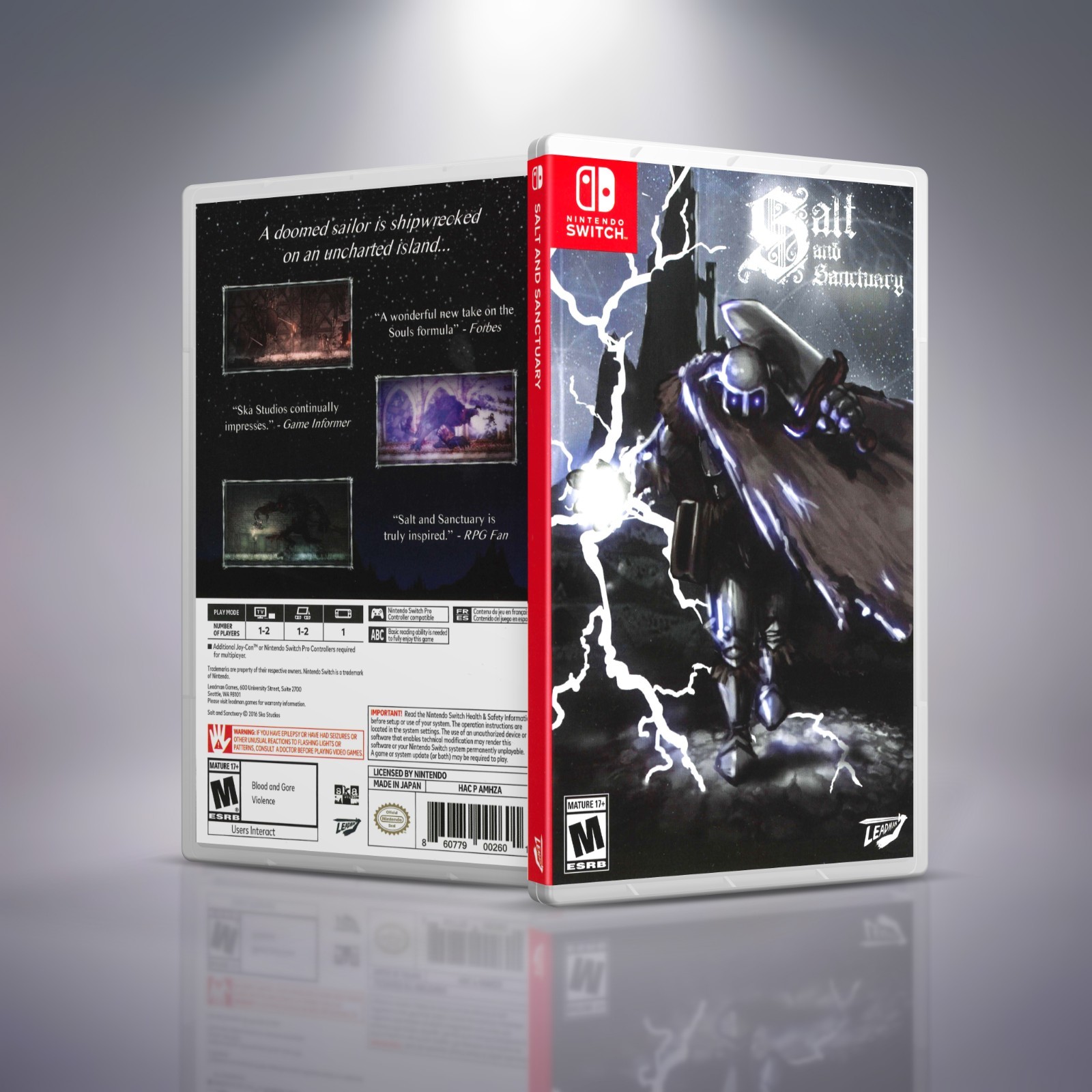 Switch Case w/ Custom Replacement Cover S. NO GAMES Included