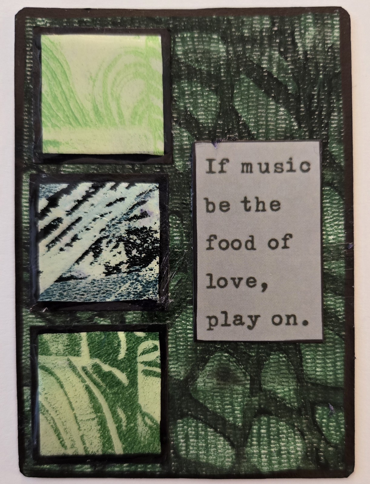 Mixed Media Collage Art Card ACEO ATC Inchie OOAK Acrylic Print Shakespeare Food