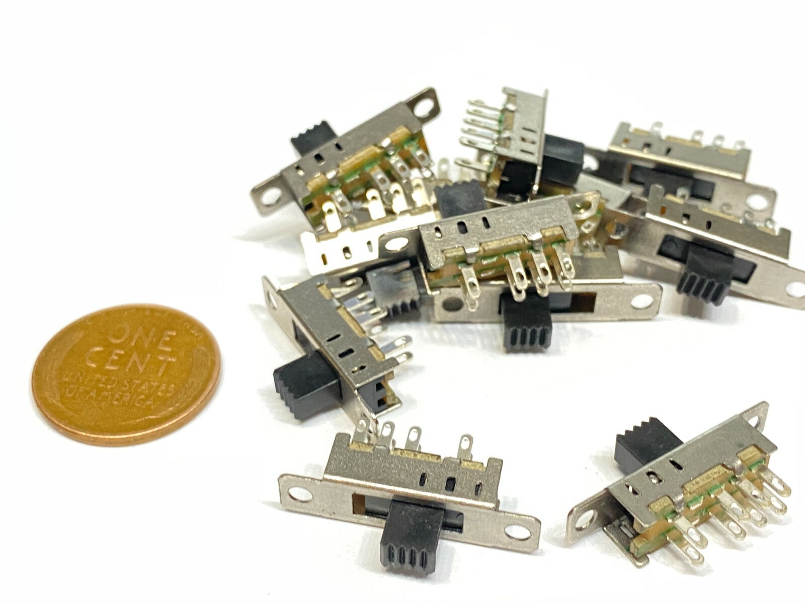 10 pieces 2p3t 5mm Slide Switch  ss-23e04  8Pin On Off PCB on-on-on