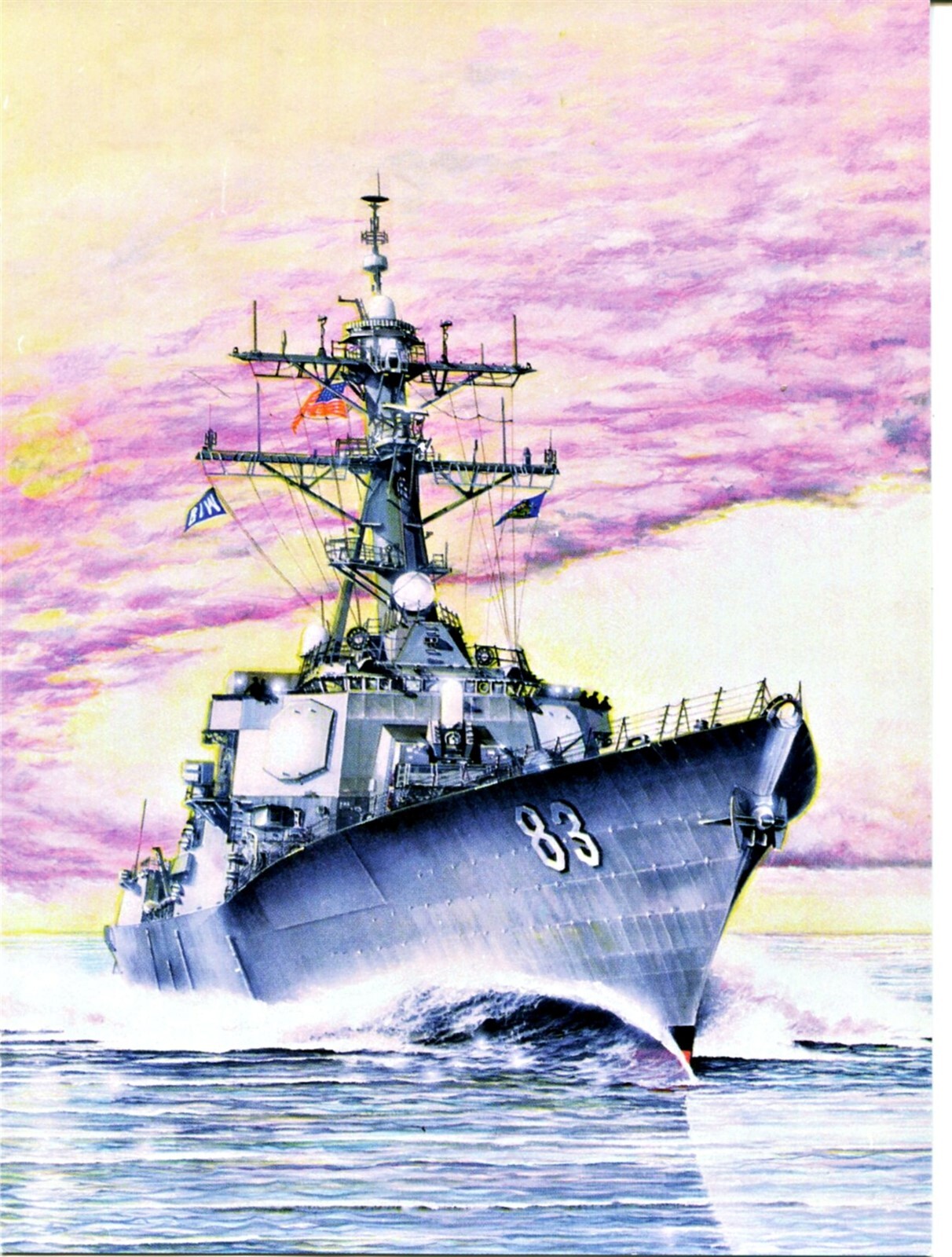USS Howard DDG-83 US Navy ships crest and painting 4x5.5 size