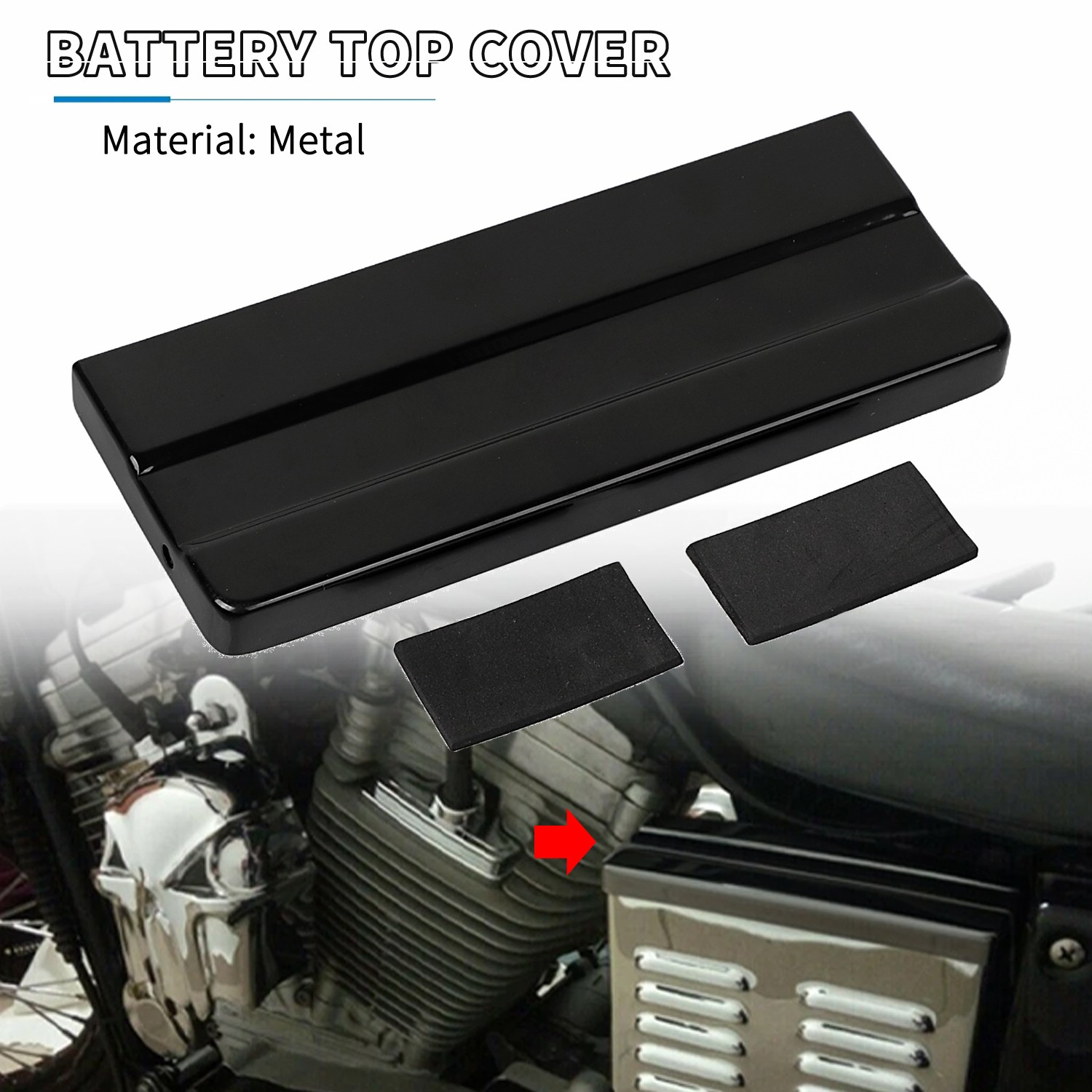 Motorcycle Metal Battery Top Cover For Harley Super Glide FX Sportster XL 883
