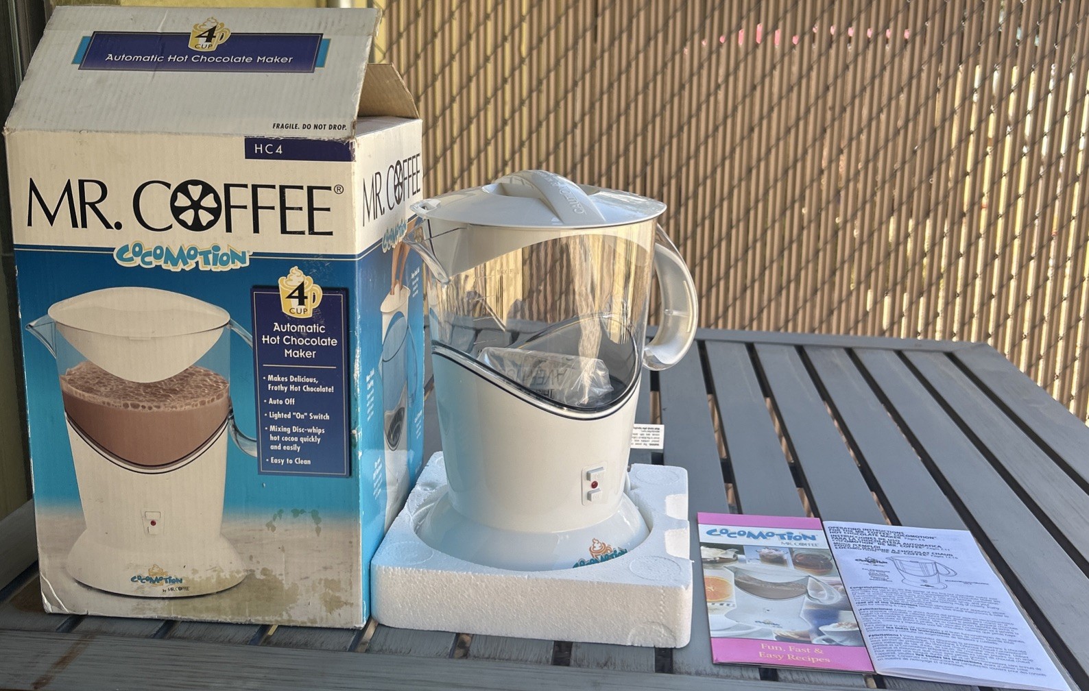 Mr. Coffee Cocomotion HC4 Automatic Hot Chocolate Maker 4 Cup New In Open Box