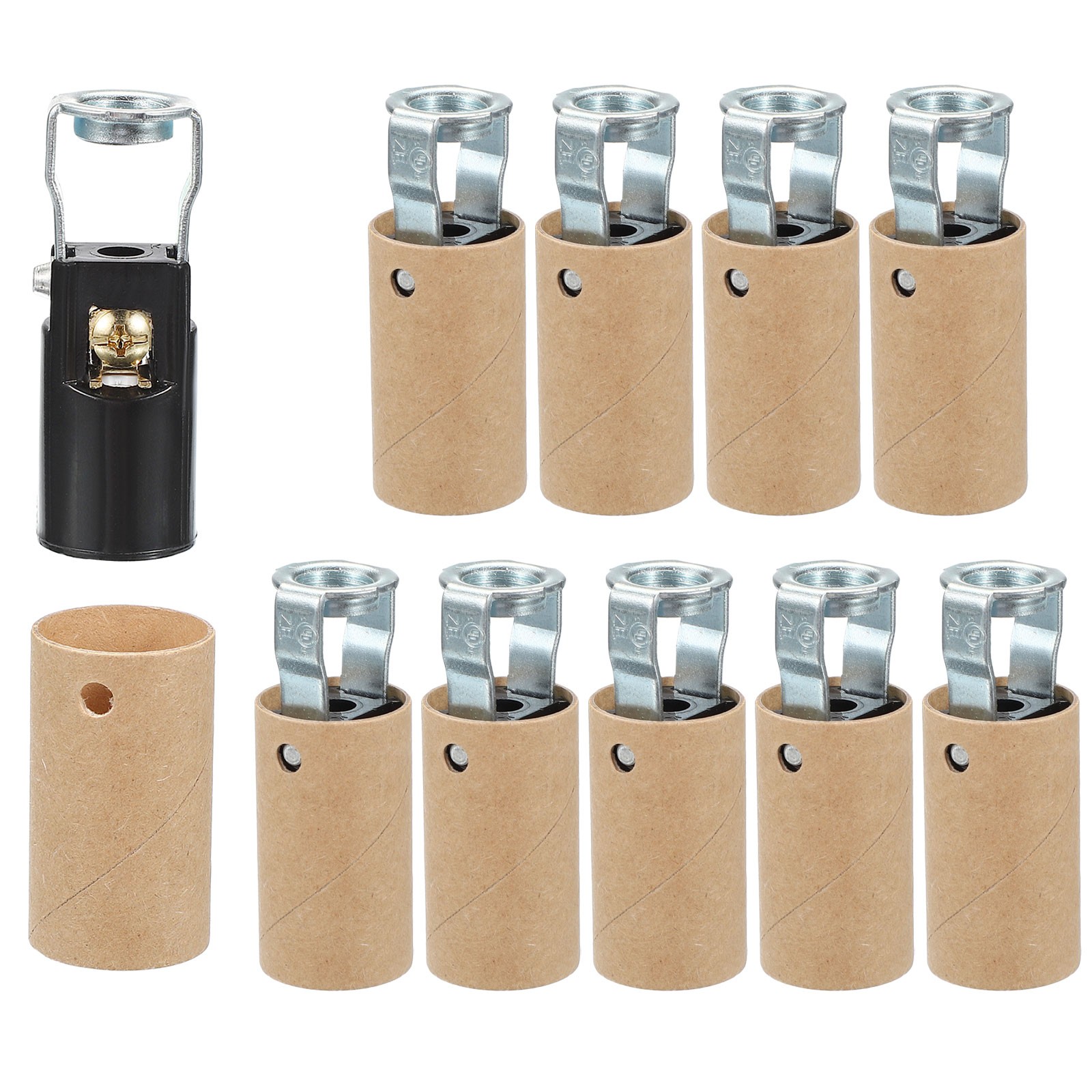 10Pcs E12 LED Light Bulb Socket Candelabra Base Socket Replacement Black