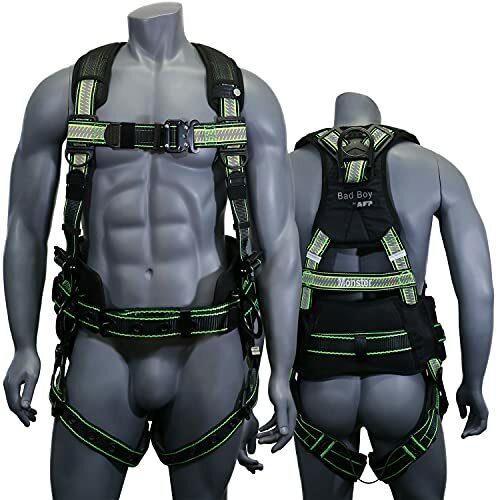 AFP Fall Protection Safety Harness Premium Hi-Viz Lime Black Reflective Bad Boy