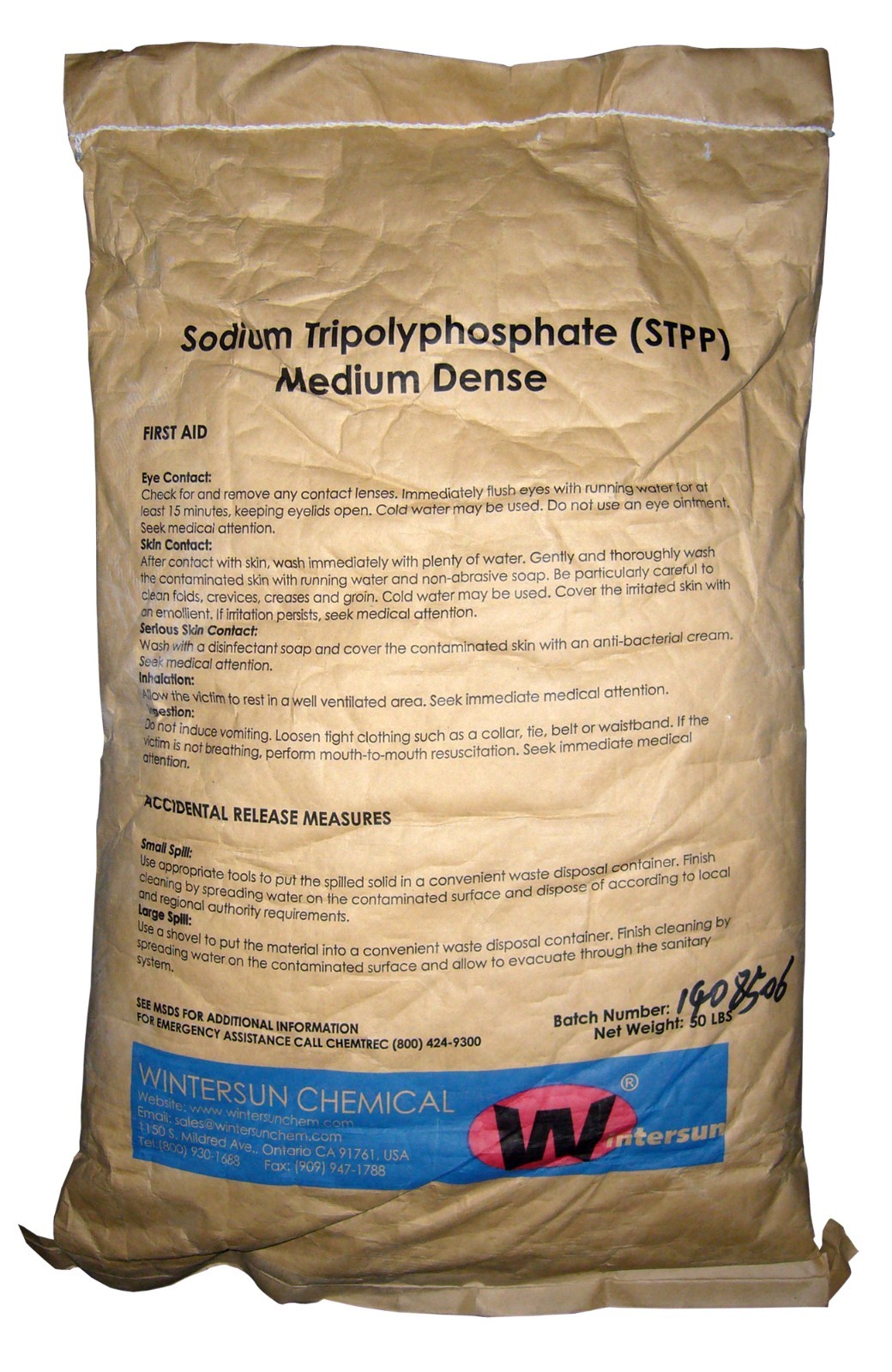 Sodium Tripoly Phosphate Medium Dense (STPP) 94+%, White Powder/ Granular 50 Lb