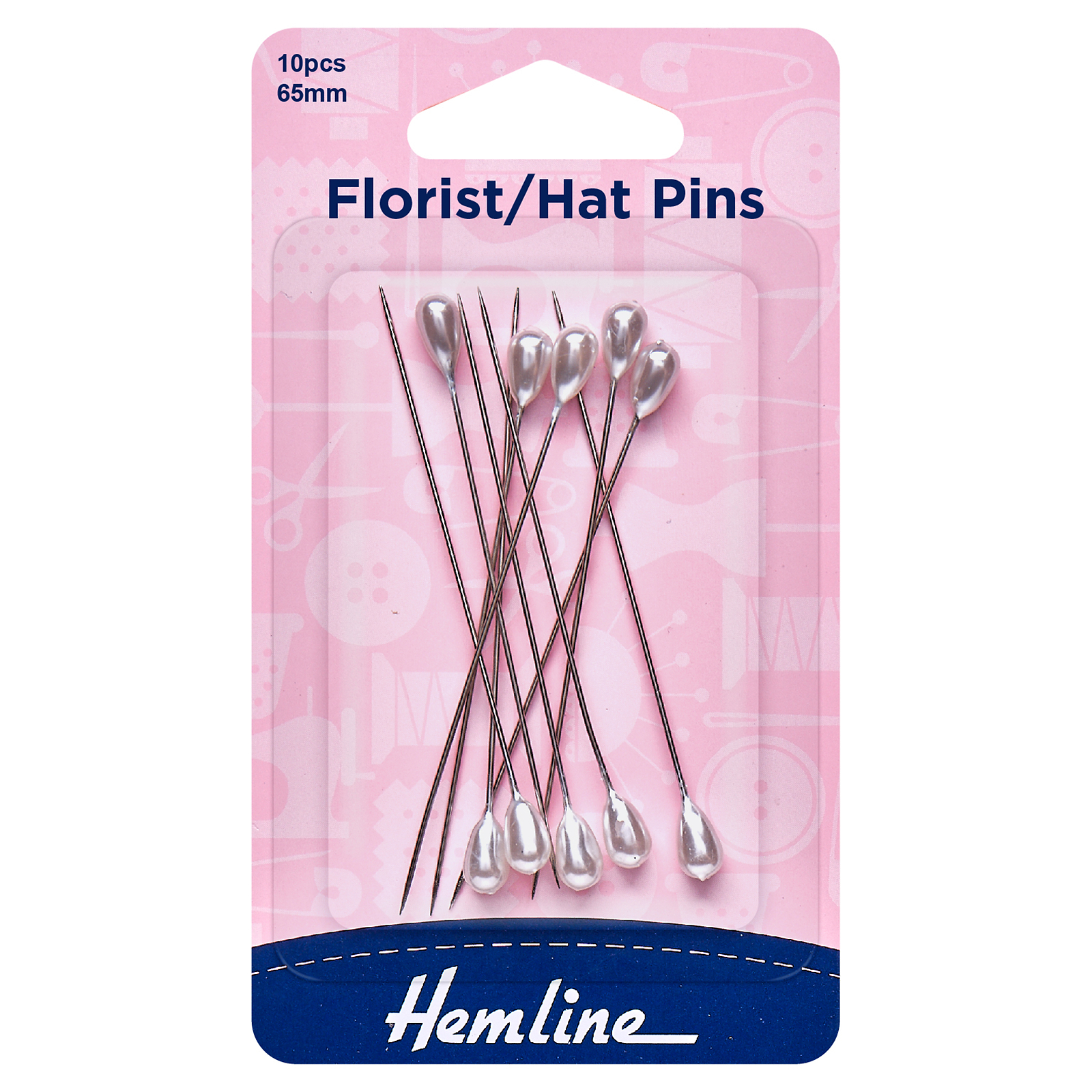 Hemline 65mm Nickel Florist/Hat Pins