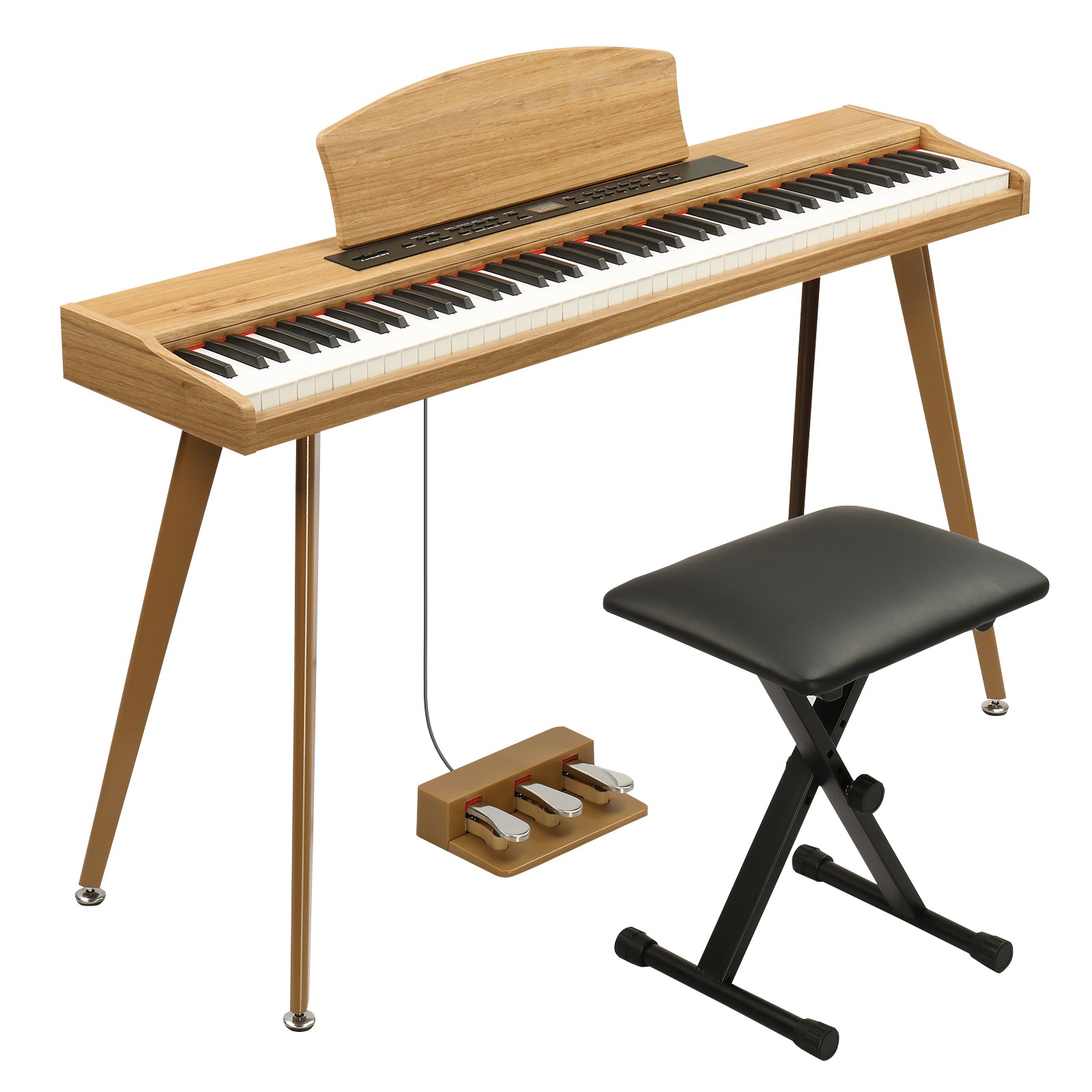 88 Key Semi-Weighted Standard Keyboards Digital Piano with Triple Pedals, Bench