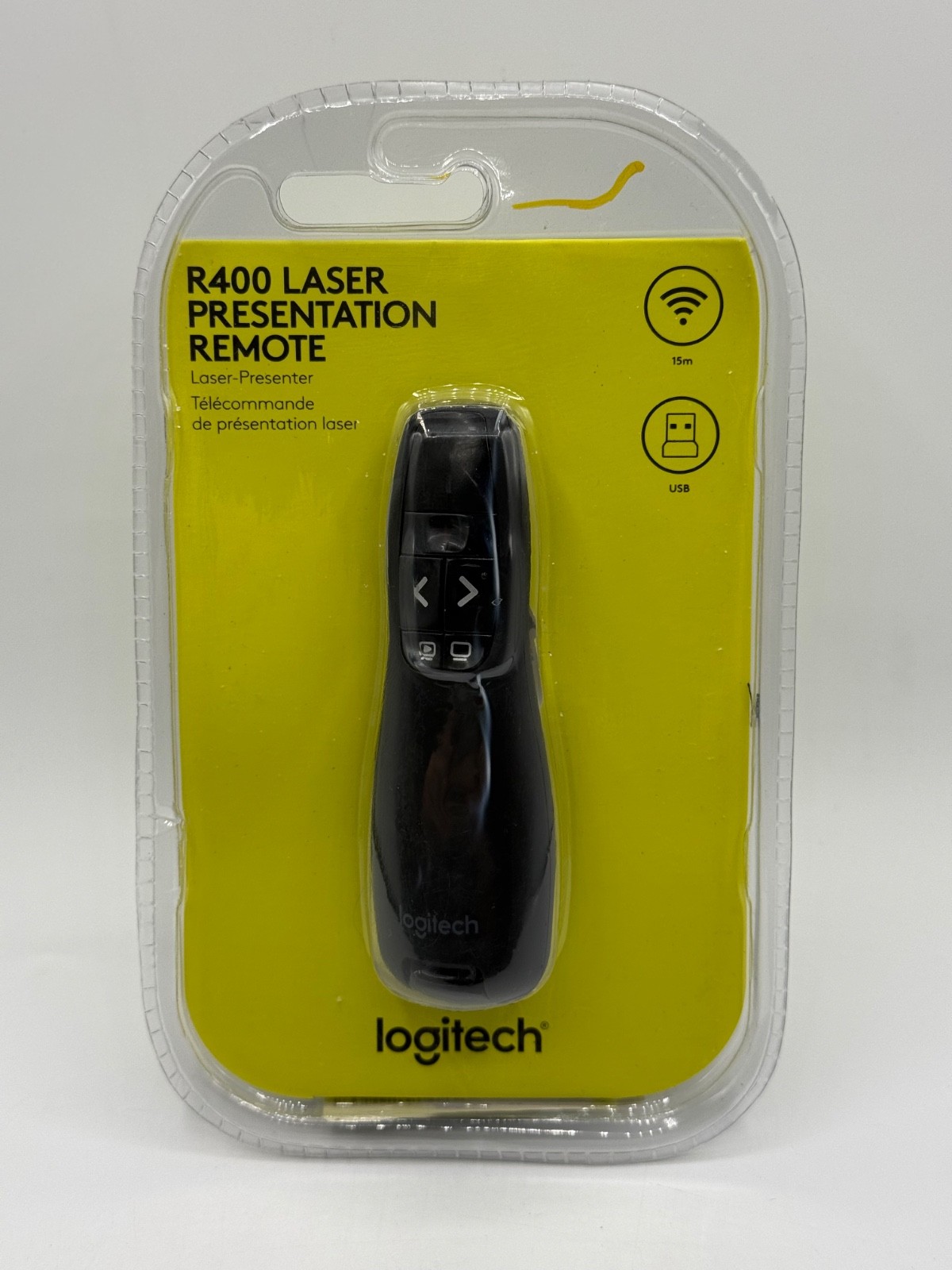 Logitech R400 Laser Presentation Black Remote USB *New