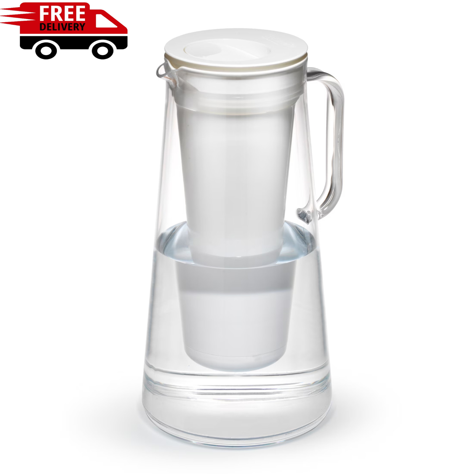 LifeStraw Home 10-Cup BPA-Free Plastic Filter Pitcher, White