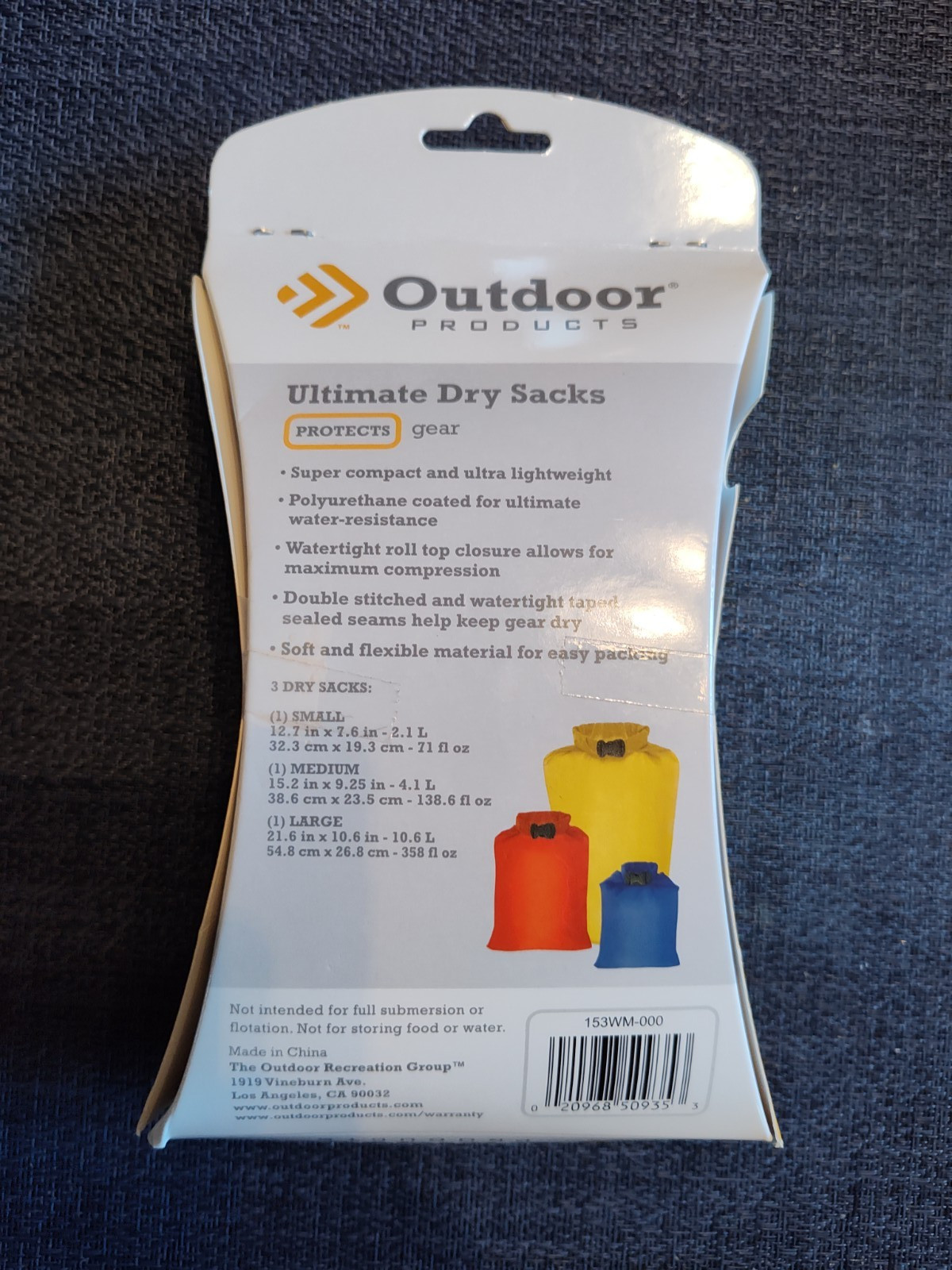 Outdoor Products Ultimate Dry Sack 3-Pack Camping Hiking Storage Bags