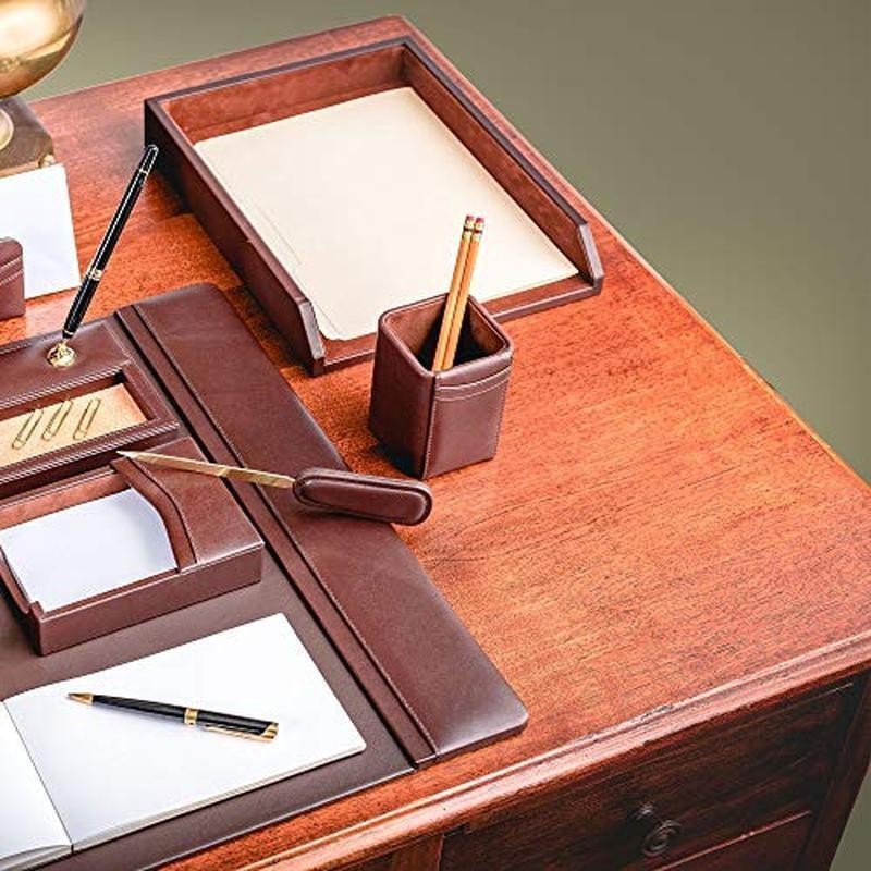 Letter Holde Leather Desktop Letter Tray Luxury Office Accessories Rectangular