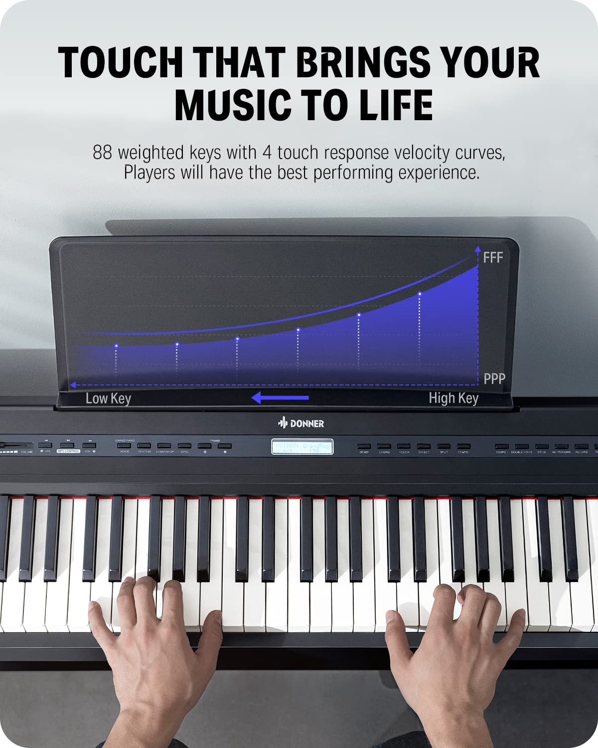 Donner DEP-20 Beginner Digital Piano + Bench Black