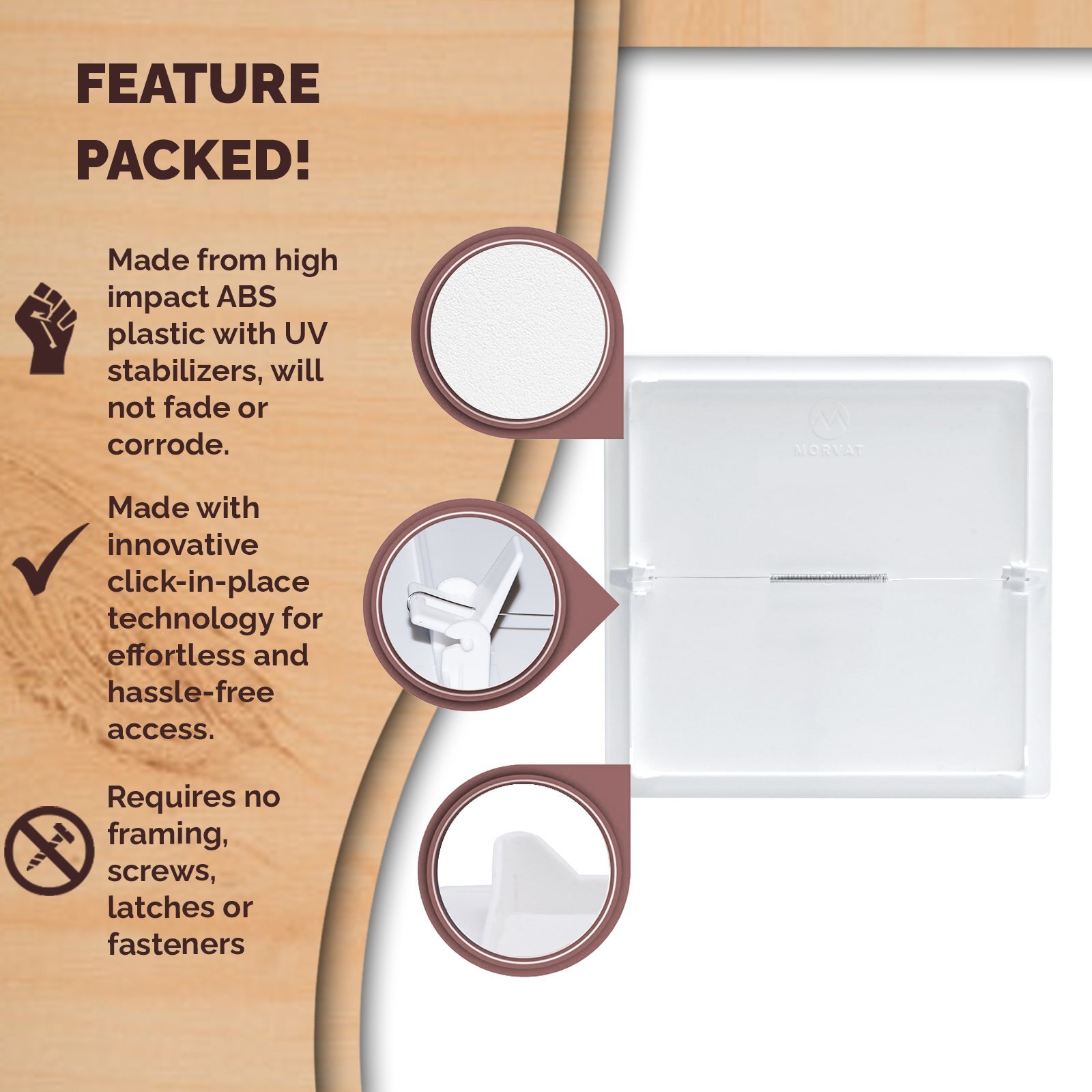 Morvat 12x12 Spring Access Panel for Drywall & Ceiling