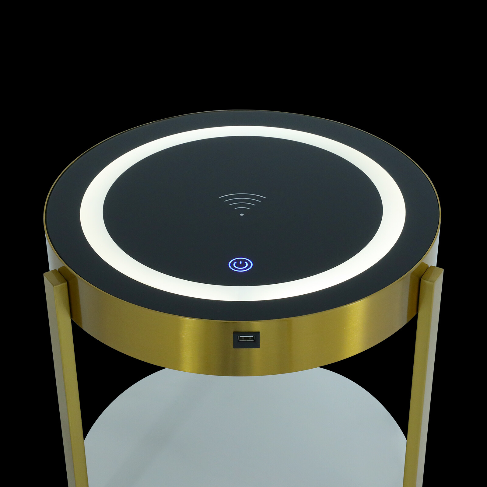 LED Nightstand Bedside Table with Drawers USB & Charging Station End Side Table