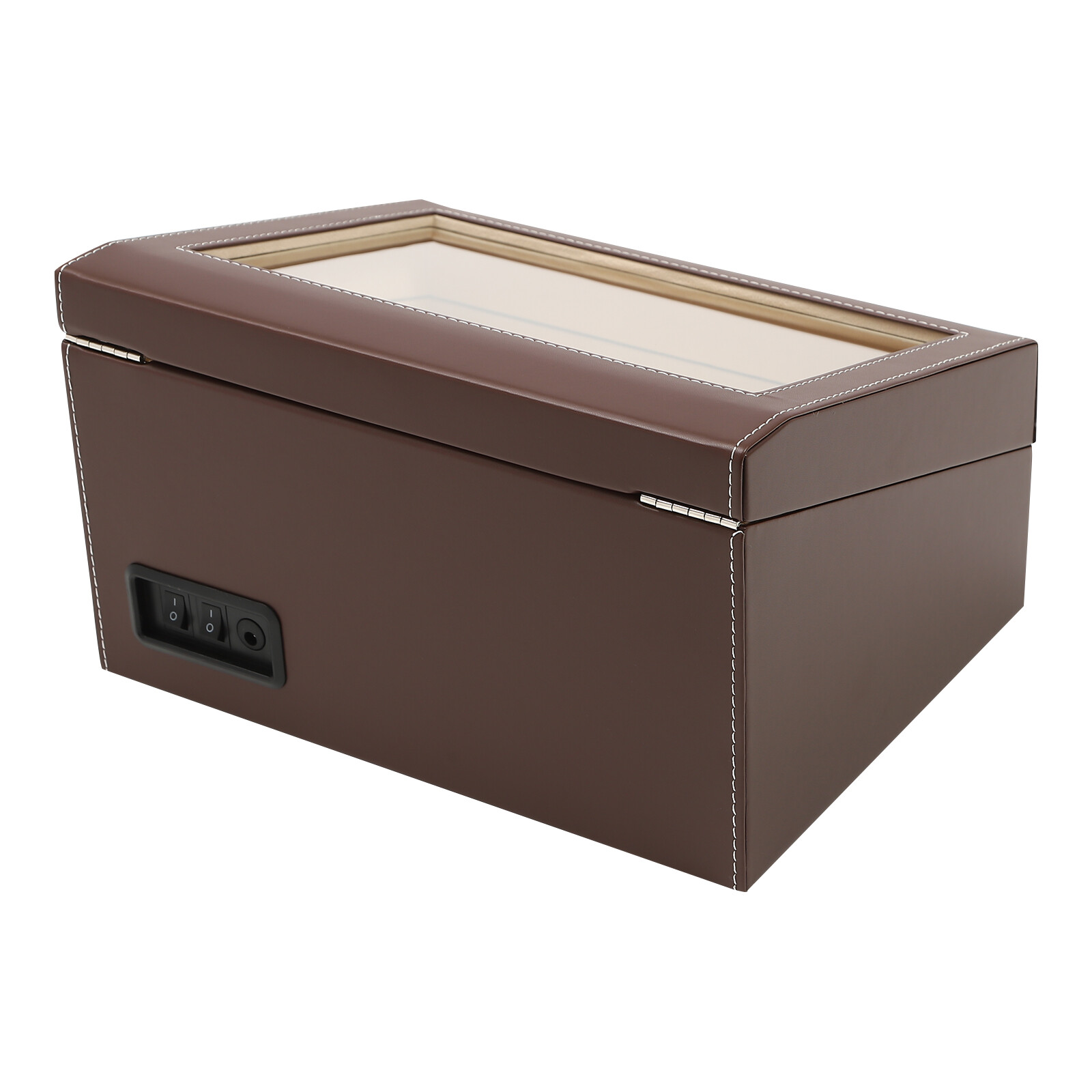 4+6 Automatic Rotation Leather Wood Watch Winder Storage Box Display Case