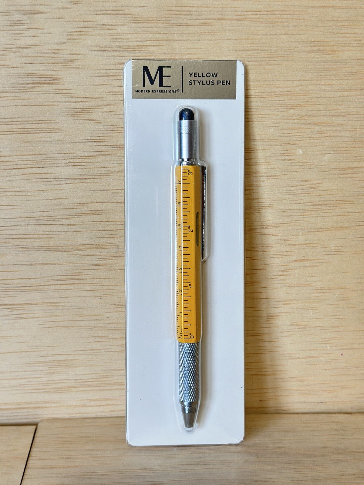 ME Modern Expression Yellow Stylus Pen- Ballpoint Pen,Screwdriver, Level