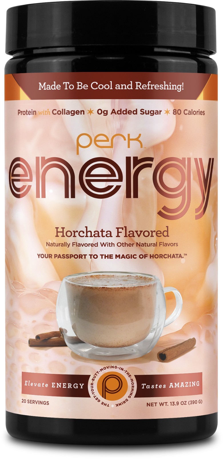 Perk Energy Drink Mix (Horchata) 20 Servings - Healthy Coffee Alternative