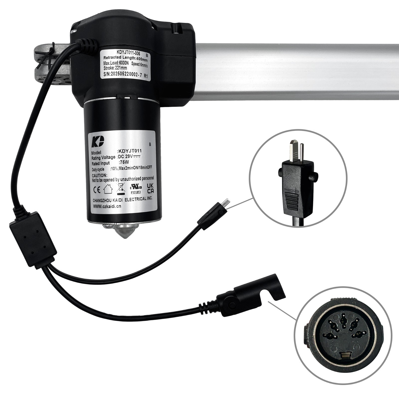 KDYJT011-006 B Linear Actuator Motor Replacement for Power Recliner Lift Chair