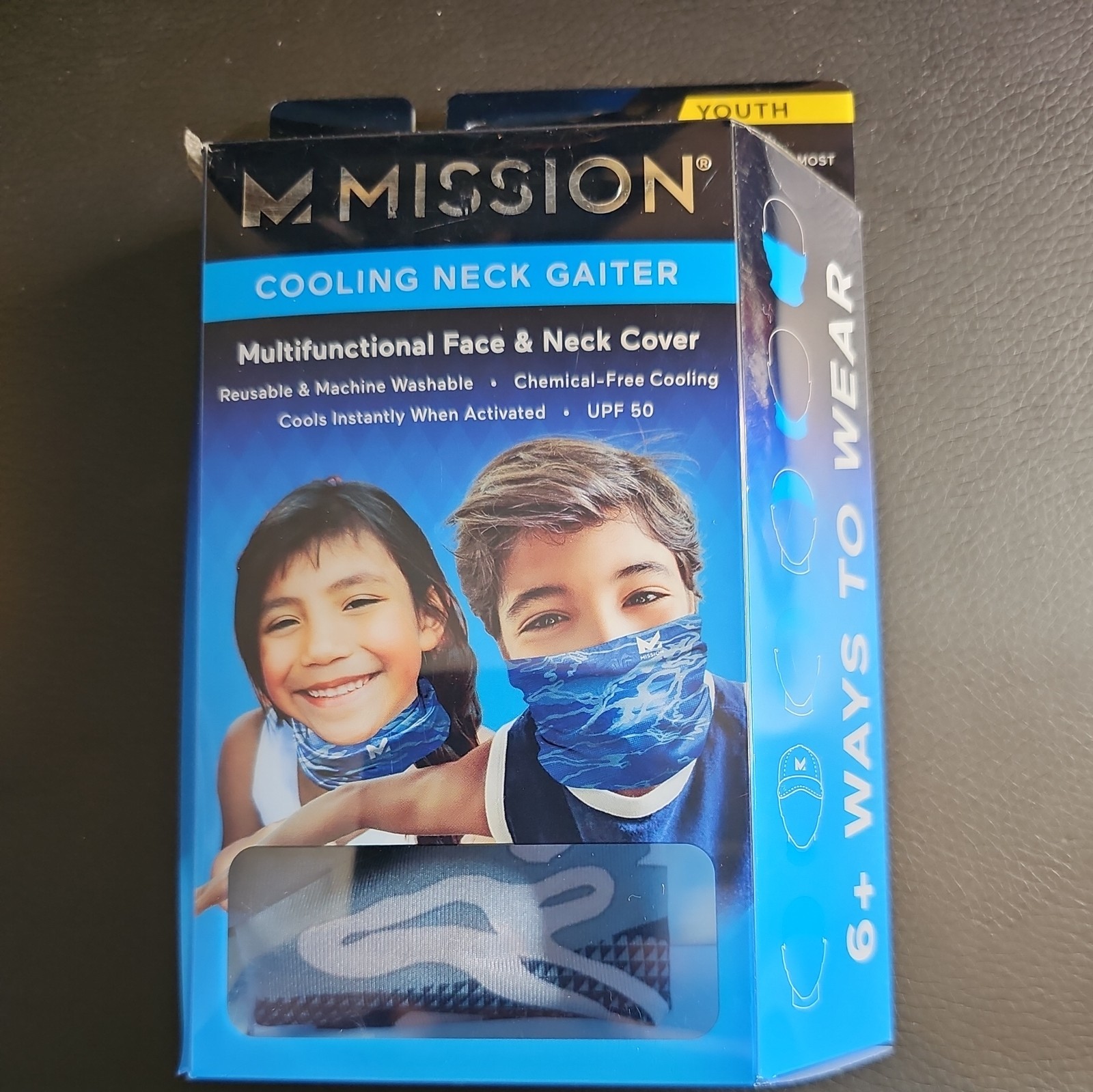 Mission Cooling Neck Gaiter - Youth Ages 8+ Multifunctional One Size Matrix Camo