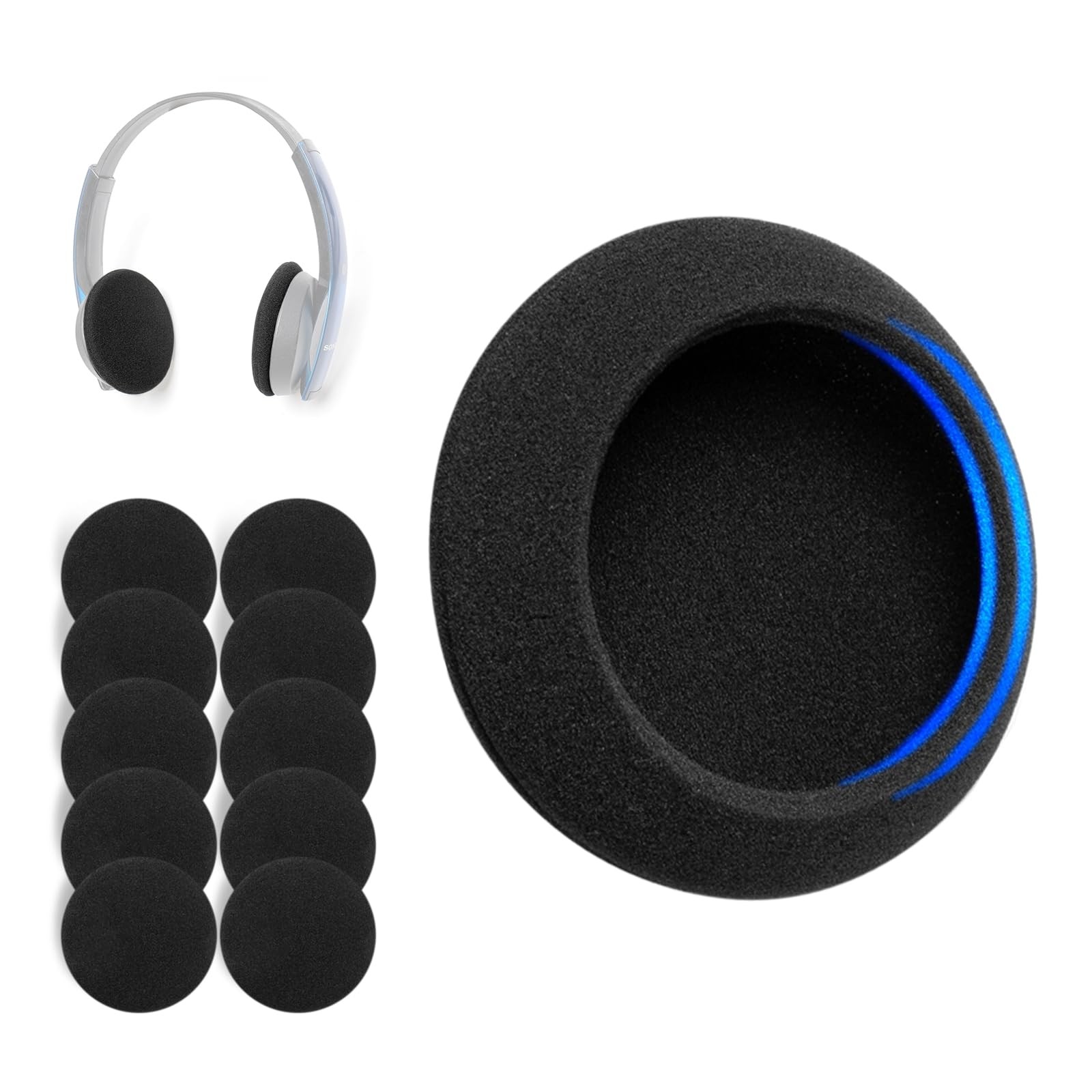 Universal Foam Ear Pads Cushion 70mm2.76" 5Pairs Premium 4-5mm Thickness High...
