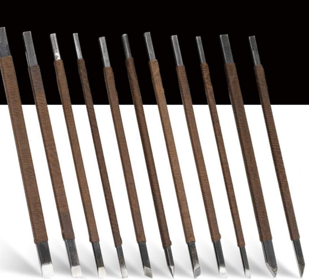 Stone Carving Tools, 11 Pcs Stone Seal Craft Engraving Wood Carving Tools Gra