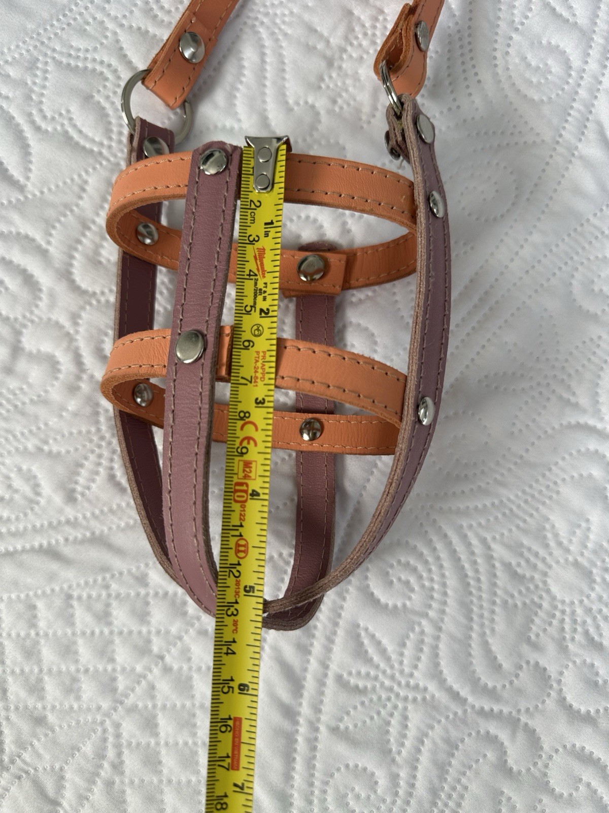Leather basket muzzle for dogs, breathable, anti-barking