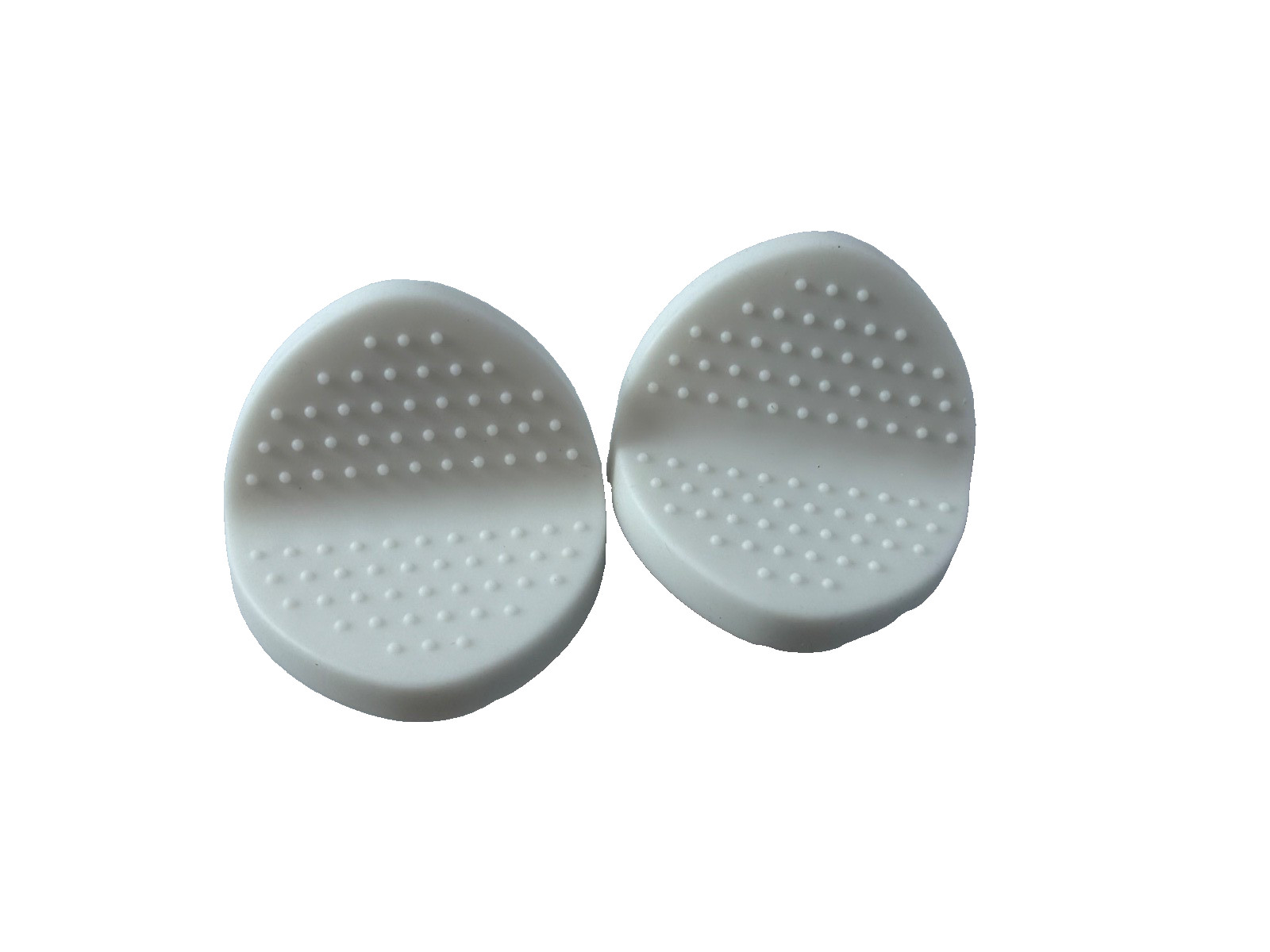 2" White Plastic Round Furniture Glides Textured Bottom Smooth Top Set of 2