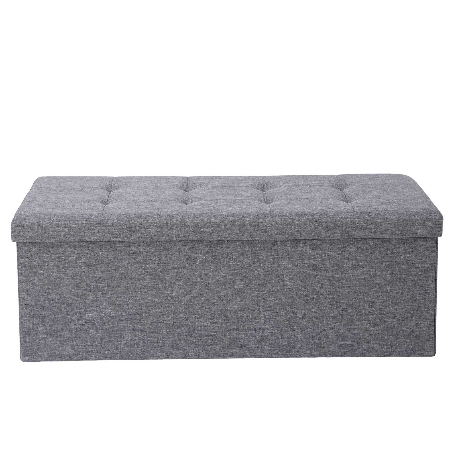 Durable 43" Storage Ottoman Bench Storage Stools Footrest Dark Grey Footstools