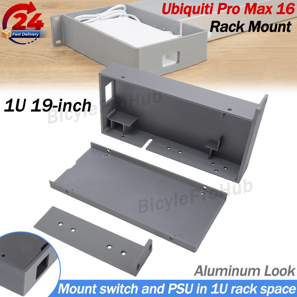 Rack Mount 1U 19" For USW-Pro-Max-16-PoE UniFi Switch Pro Max 16 PoE w/ PSU Tray