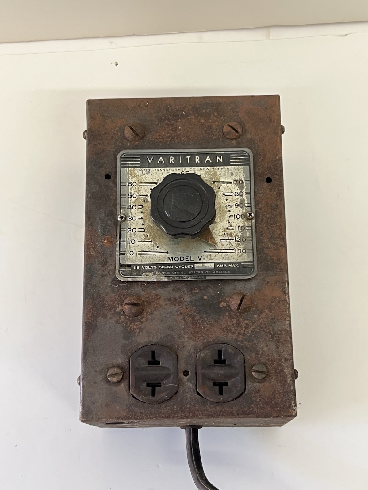 1940’s Varitran Model V-1 Variac Transformer - Untested