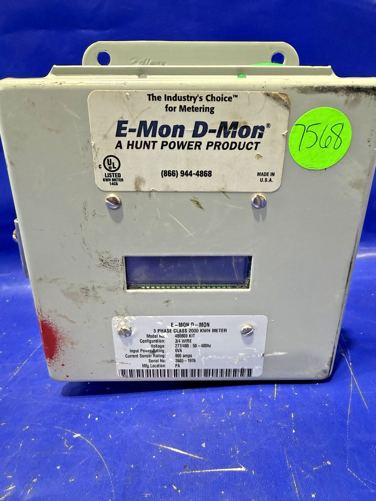E-Mon D-Mon 800 Amp 480V 3Ph Class 2000 KWH Meter 480800 Kit🟦