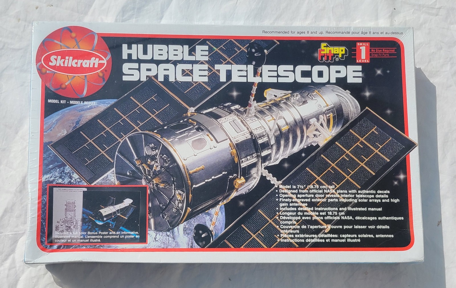 Skilcraft Hubble Space Telescope Model Kit 74638 Snap Fit 1995 New Sealed
