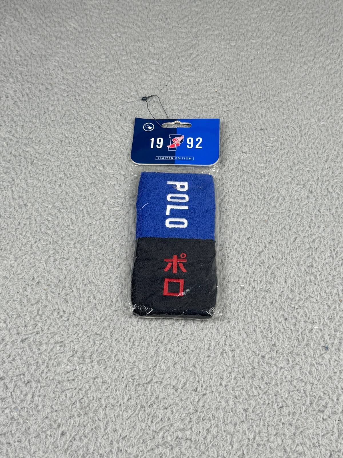 Polo Ralph Lauren Wristband Set Blue P Wing Tokyo Stadium 1992 Limited Edition