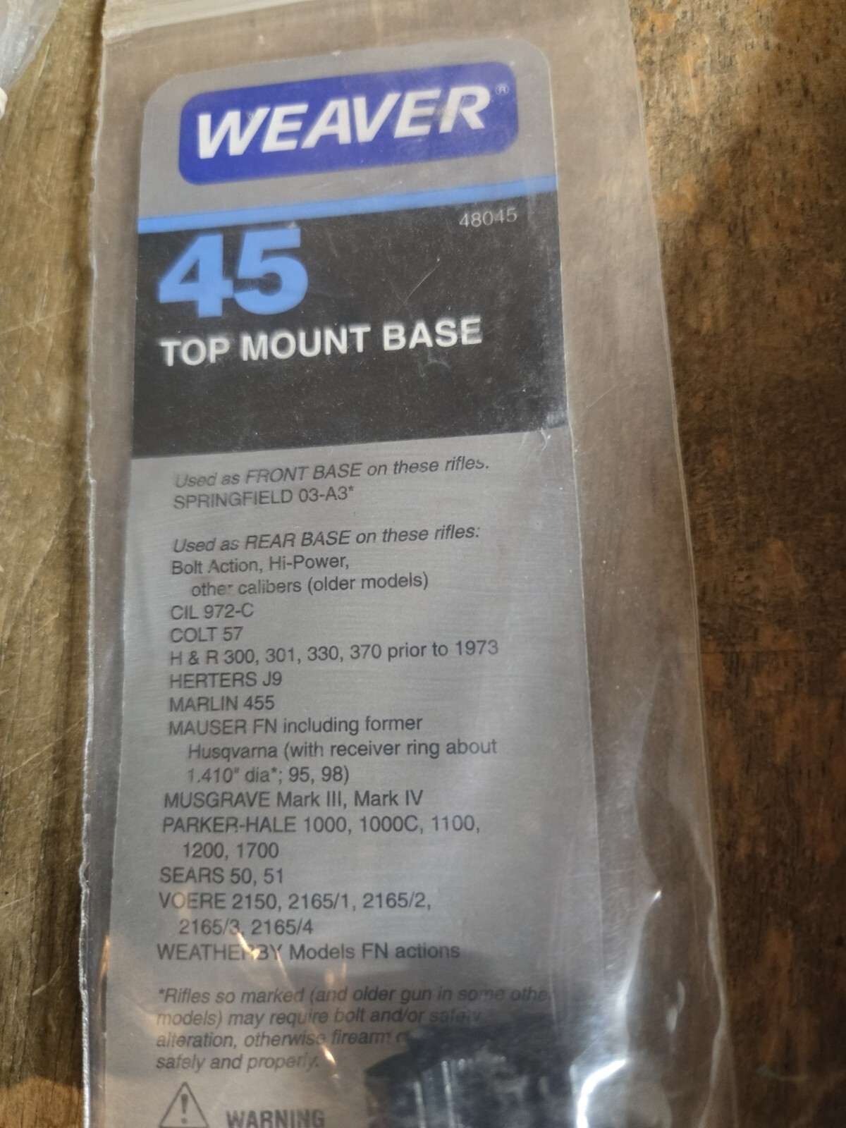 (1) weaver scope mount bases #12-46 (sold individually)