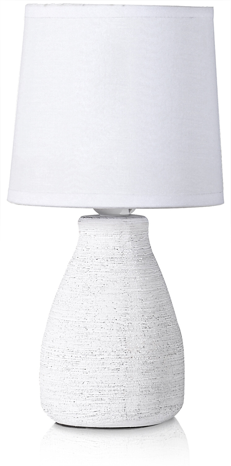 2-Pack BRUBAKER Table or Bedside Lamps - White - Ceramic Base - 11 Inches