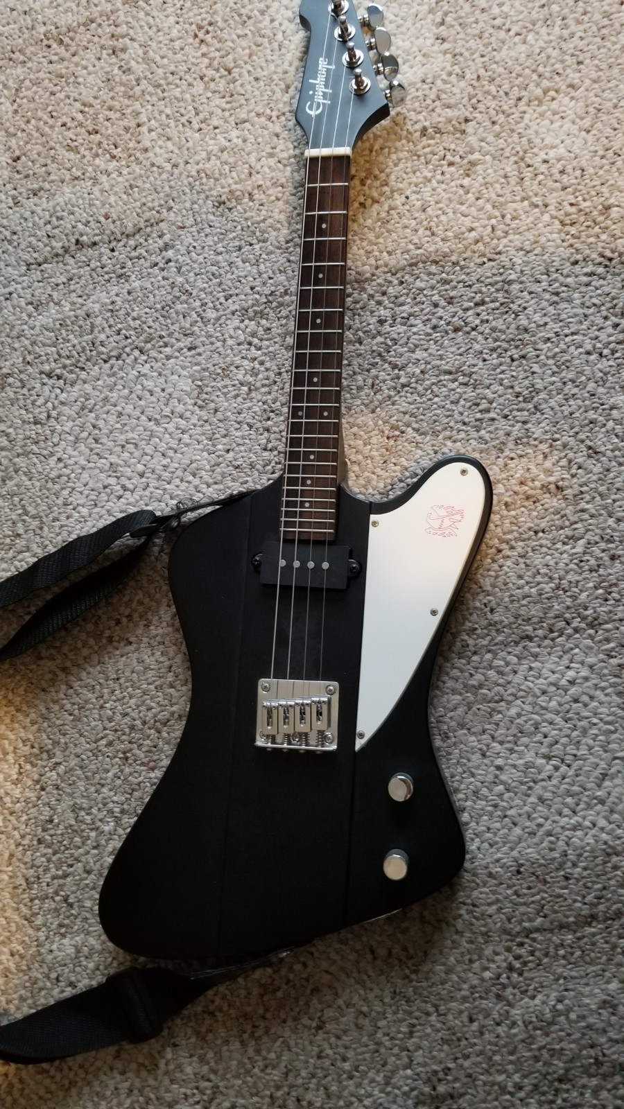 2005 Vintage Epiphone Mandobird Black Electric Mandolin 4 string With Gigbag