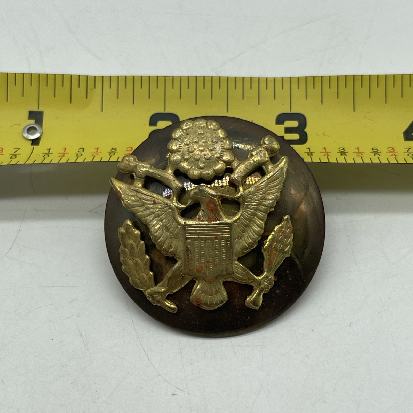 U.S. Military Army Officer Enlisted Cap Badge Screw Back Eagle PLURBUS UNUM DMG