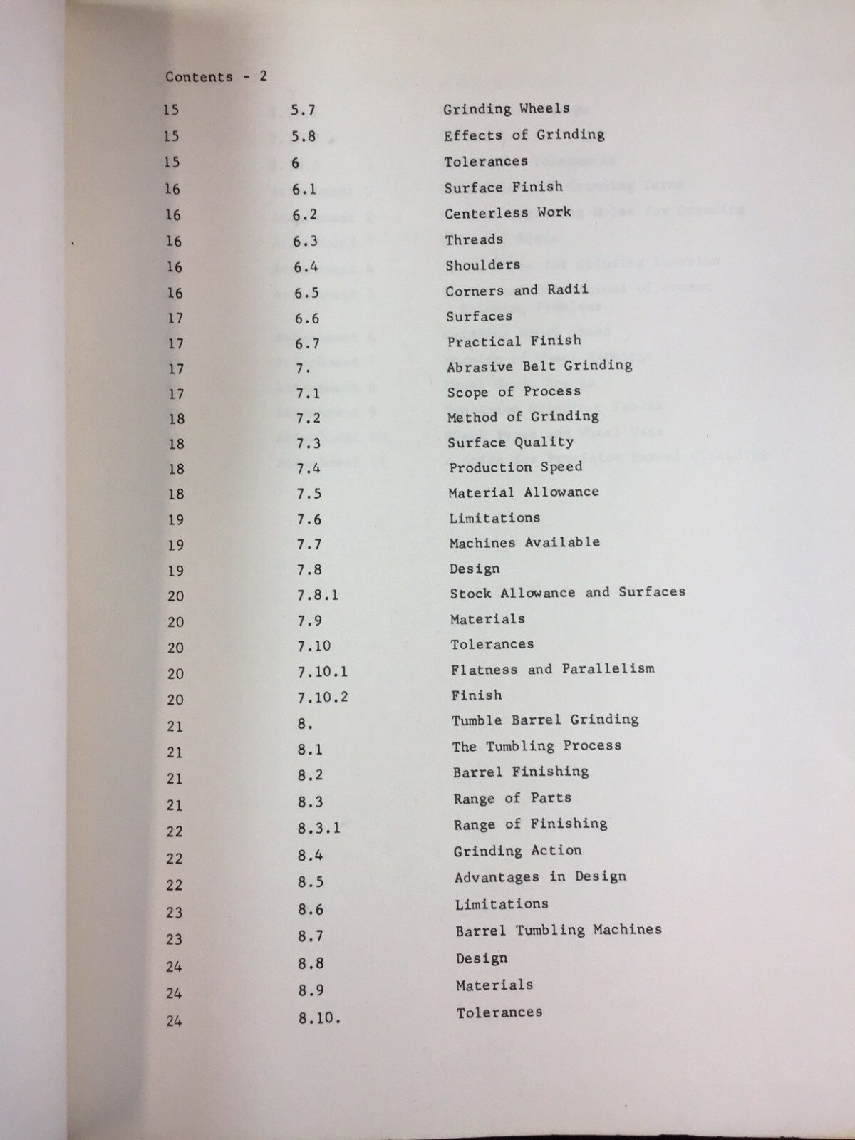 VINTAGE 1965 STUDY," GRINDING, MANUFACTURING PROCESS DEVELOPMENT", SANDIA CORP