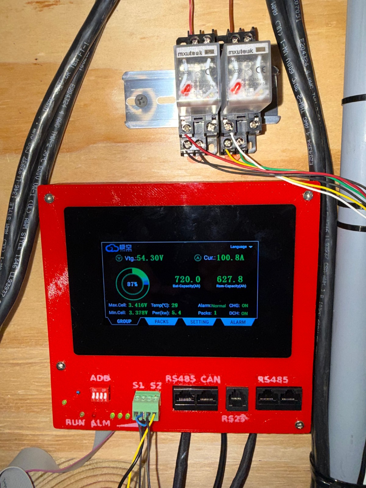 JK BMS Network Interface Board and 4.3LCD Screen Mount - PETG plastic