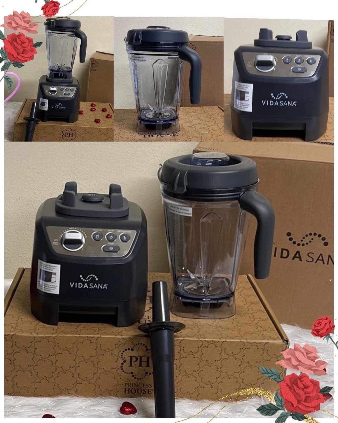 NEW PRINCESS HOUSE VIDA SANA BLACK BLENDER HIGH POWER LICUADORA 4571