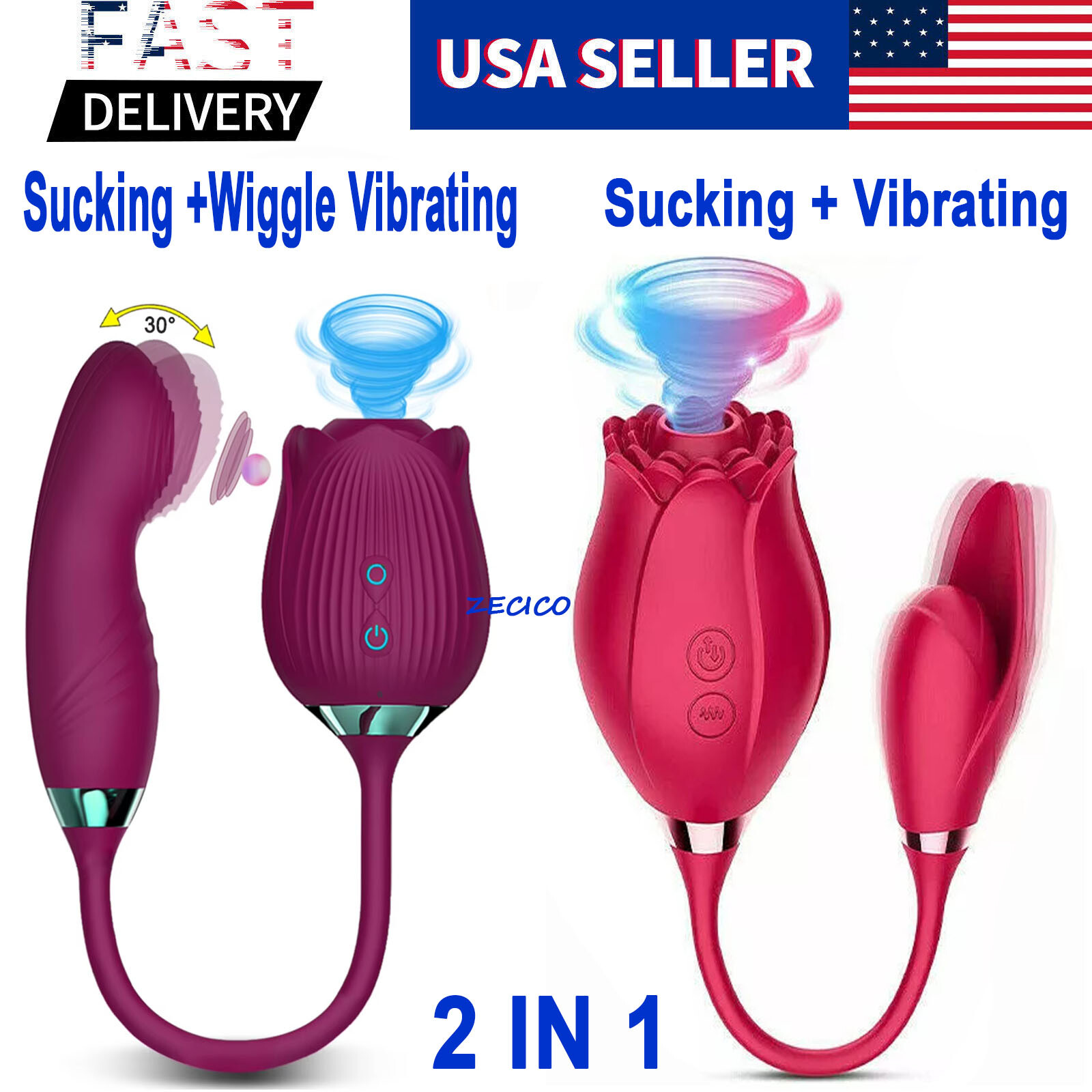 Multispeed-Personal-Massage-Rose-Vibrator-Licking-Massager-for-Women-Gift NEW