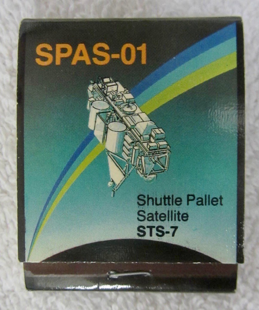 Official NASA SPACE Shuttle SATELLITE MATCHBOOK Spacelab SPAS-01 Reusable Vehicl