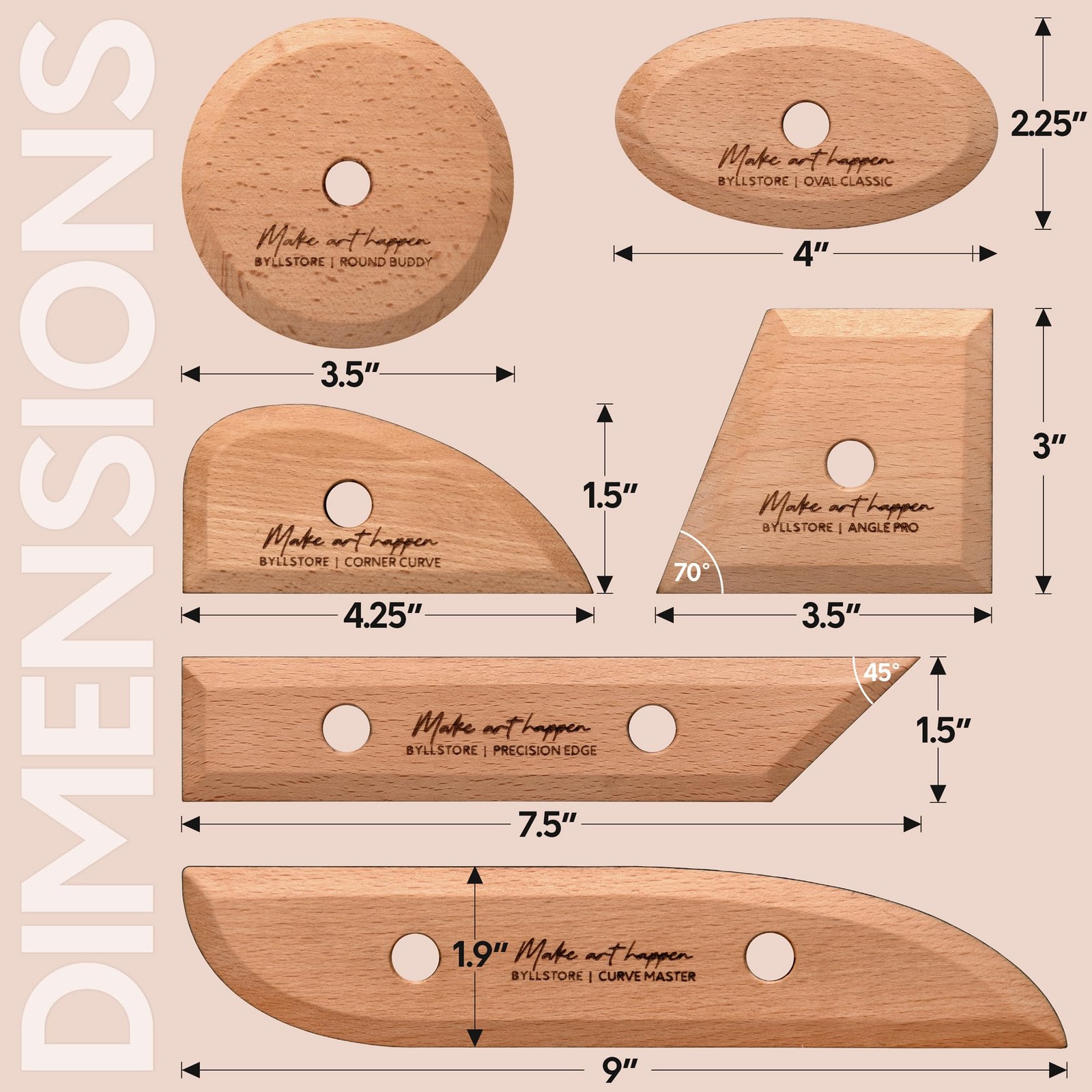 Byllstore Essential Pottery Ribs for Clay | 6 Pack |