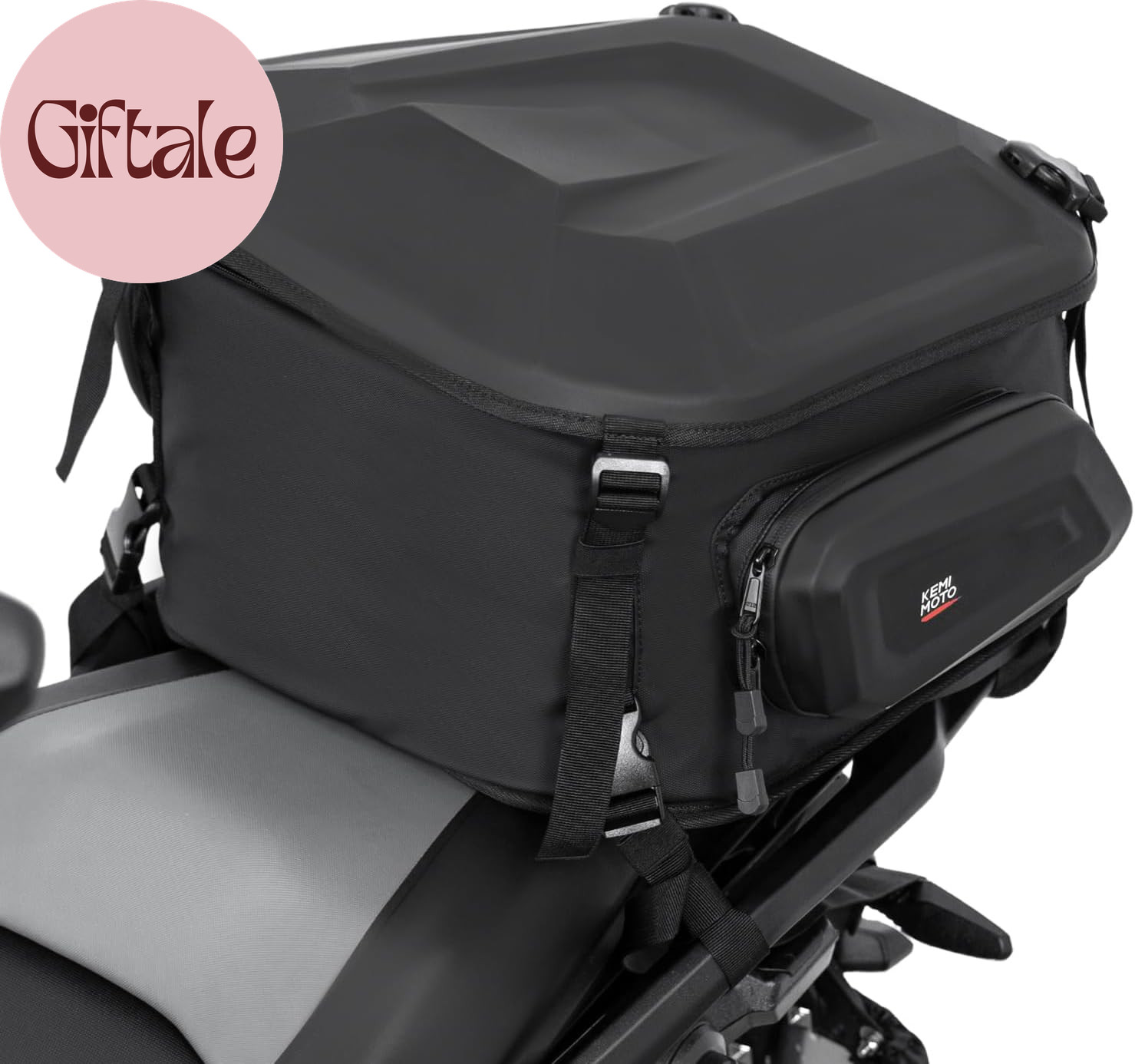 Motorcycle Hard Shell Tail Bag Rear Seat Bag, EVA Waterproof 23-35L Expandable M
